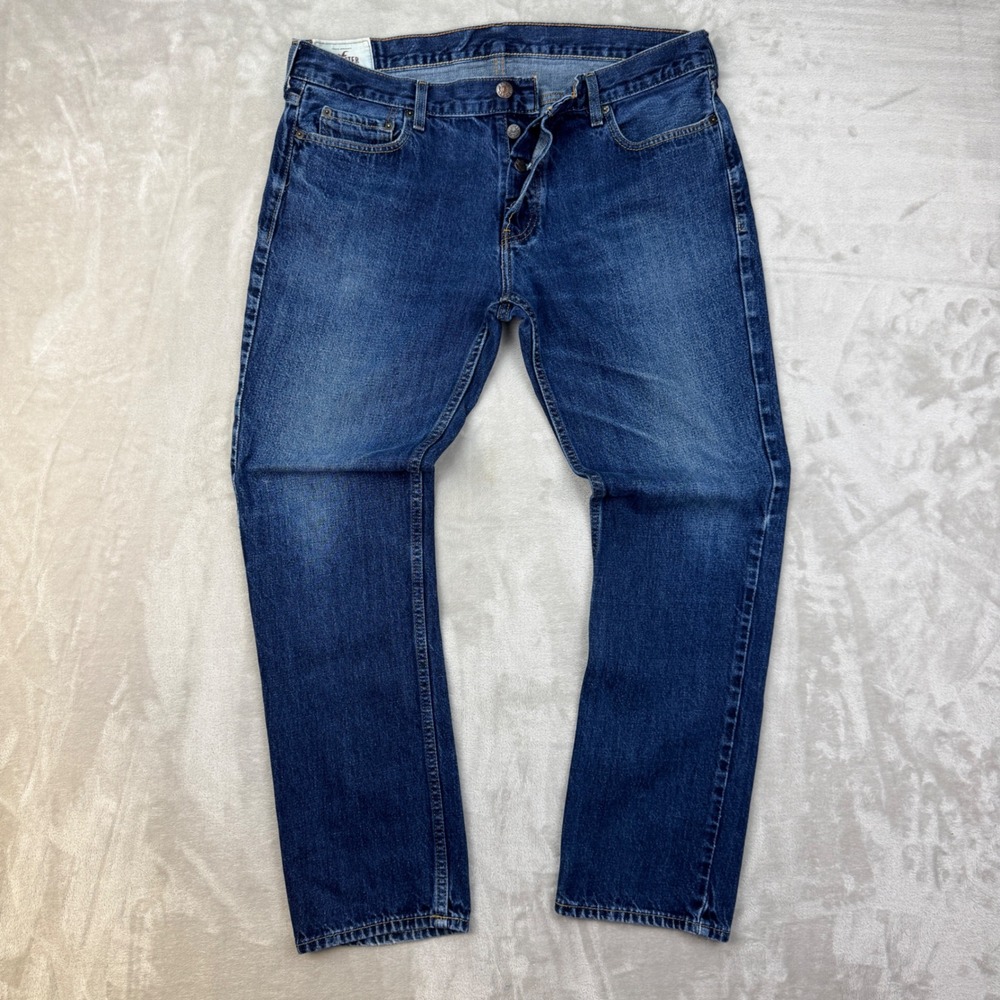 Vtg Y2K Hollister Men's‎ Straight Leg Jeans 36x32 Button Fly Faded 100% Cotton